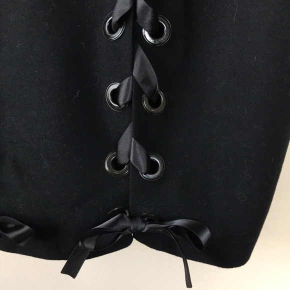 I-AM-ZOE by Otilia Mendez long sleeve wool mini lace up shift dress sz m… - Picture 7 of 11